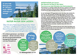 Banner “UNSERT WOID“:NATUR NATUR SEIN LASSEN