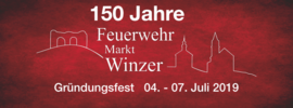 Banner 150 Jahre Feuerwehr Winzer