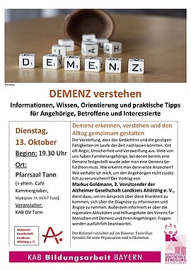 Banner Vortrag „Demenz“ 