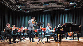 Banner Moderiertes Konzert. Beethoven, Schubert, Vanhal, Dinicu, Sarasate